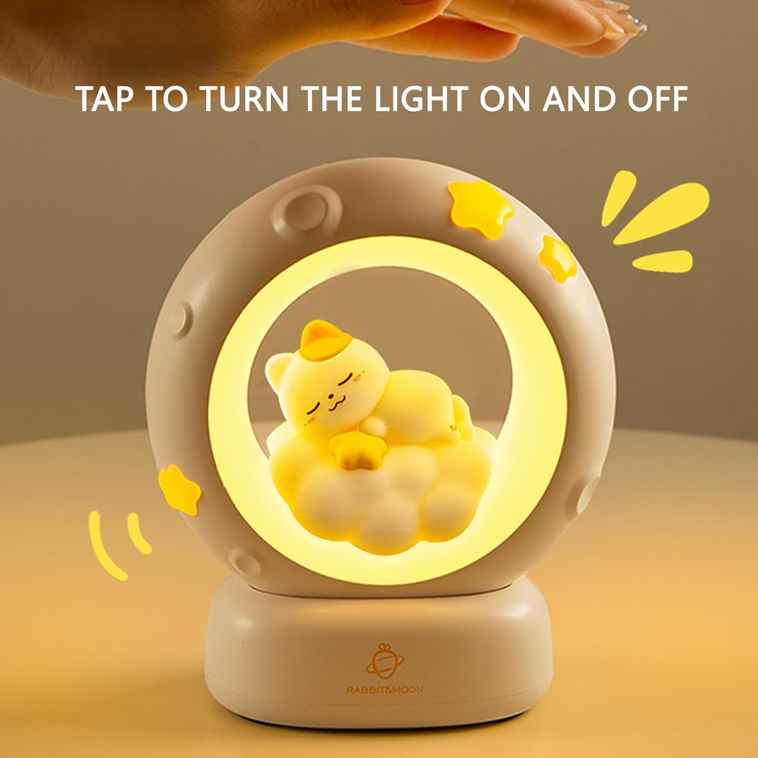 Sleeping Cat LED Night Light Lamp with Touch Control