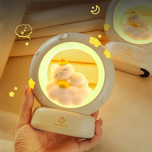 Sleeping Cat LED Night Light Lamp with Touch Control